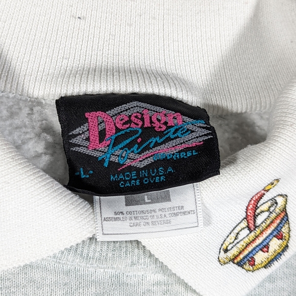 Vintage 90s Sz Large Friendship Recipe Collared Long Sleeve Sweatshirt - Picture 7 of 12